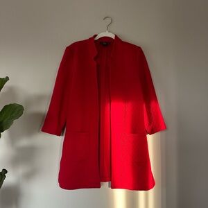 NYC Red Textured Blazer Classic A-line